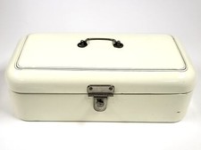 Vintage Niederländische Brotdose Aus Emaille Cremeweiß C1950s BD954