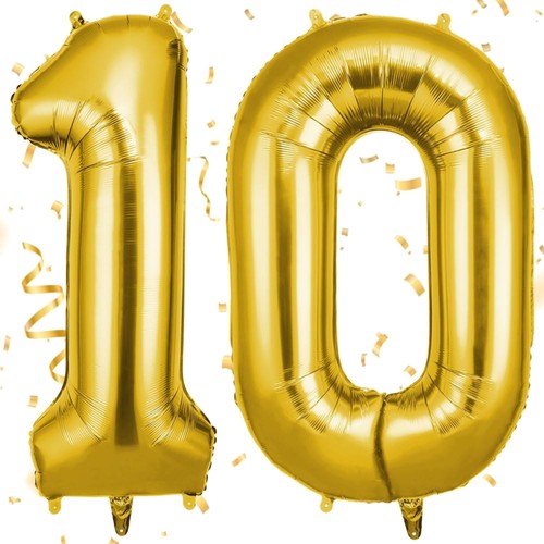 Zahlen luftballon gold jumbo - luftballon,
