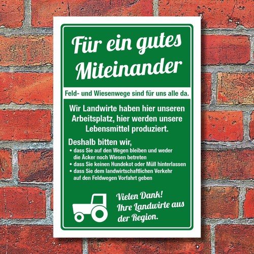 Schild landwirtschaft - schild,