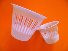 DDR 2x ÜBERTOPF Blumentopf 7 und 10,5 cm weiß Plaste Plastik Kunststoff Gitter