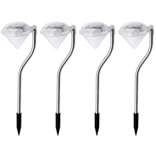 4x Edelstahl LED Solar