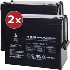 2x 12V 75Ah Akku AGM GEL