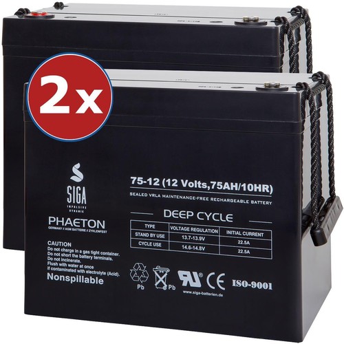 12v 75ah akku - 2x,