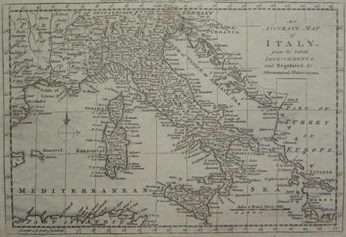 1788 antik map italien - antik, of