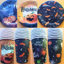 Halloween Party-Set Teller Becher Einweg Happy Halloween Party Deko Geschirr Set