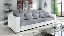 Modernes Big Sofa Wohnlandschaft Sofa Couch Jumbo XXL 1 - Weiß - Hellgrau