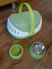 Transportbox Kleintiere Transport Käfig Hamster Meerschweinchen ? 2 Futternäpfe