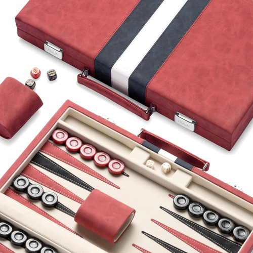 Backgammon set kunstleder - backgammon,