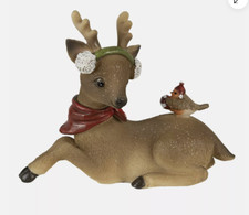 Clayre & Eef  Deko Weihnachten Reh Kitz Tiere Vogel