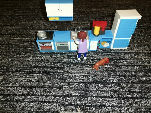 Playmobil blau weiße küche - blau-weiße,