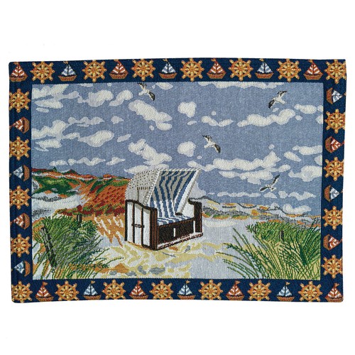 Platzset gobelin strandkorb - platzset, "strandkorb"