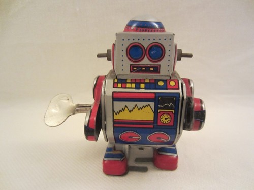Vintage laufender roboter - vintage,