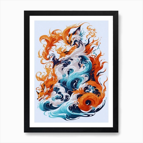 Fuchs wasser kunstdruck - 1,