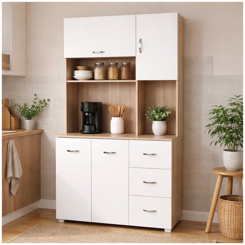 Küchenschrank sonoma weiß - küchenschrank, sonoma/weiß