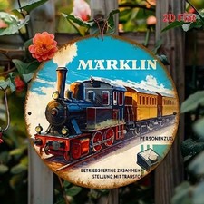 Blechschild rund Märklin Dampflok Lok Nostalgie Vintage Metallschild TEL4037