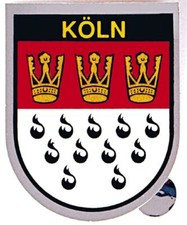 AUTO-AUFKLEBER mit Silberrand - KÖLN - Gr. ca. 6,5 x 8cm (301570) Länderkennun .
