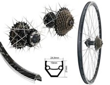 26 Zoll Hinterrad DMS19 Disc 6Loch mit 7 fach Shimano Zahnkranz Schnellspanner