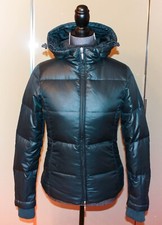 BENETTON Daunenjacke Winterjacke Jacke mit Kapuze 34 XS Daune tannengrün TOP