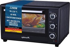 OptimumX 60 Liter Minibackofen Umluft Backblech Drehspieß MiniBackofen Pizzaofen