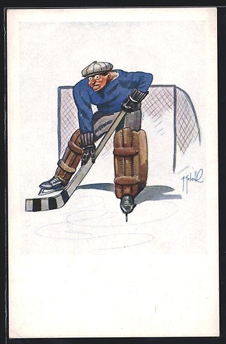 Künstler eishockey - künstler-ak,