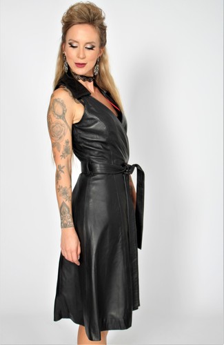 Lederkleid als wickelkleid aus - als,