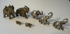 Elefant aus Metall Bronze Messing 7 Stück    #12#