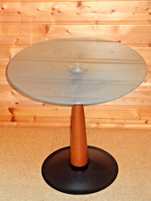 Beistelltisch Rund ØxH:ca.55x53 cm 3-massive-Elemente Tisch ( Glas-Holz-Eisen)