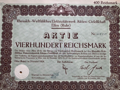 Altes wertpapier aktie der - wertpapier,