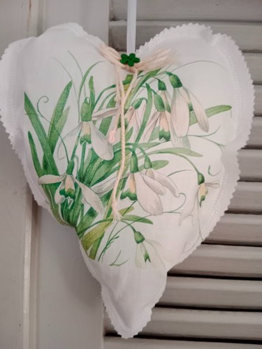 Stoffherz schneeglöckchen 19 - stoffherz,