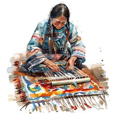 Indian headdress sticker 9x9