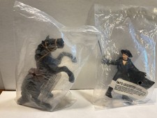 Zorro 2 x Figur Papo 302504/ 305211 mit Pferd Tornado alte Version 7-10 cm ovp !