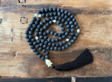 Mala Kette - Lava & Howlith - vergoldete Perlen - NEU - Buddha - Yoga - Schmuck!