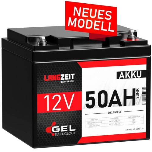 Akku 12v 50ah gel - 50ah, blei