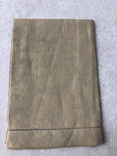 LEITNER LEINEN Serviette 2 Stk. unbenutzt Leinen BW goldgelb Ajoursaum 47x 47 cm