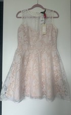 Lipsy London Kleid rosa Weiß Hochzeit Abendkleid Größe 42 *NEU*