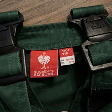 Kinder Arbeitshose Latzhose Engelbert Strauss Grün/Schwarz 110/116