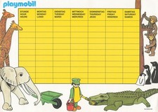 Stundenplan - Playmobil 80er J. - Zoo Tierpfleger Krokodil Elefant Giraffen