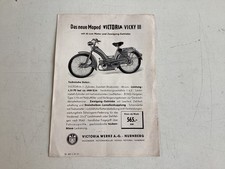 Victoria Prospektdoppelseite Moped Vicky III original 1954 schön selten !