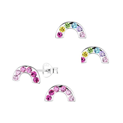 Kinder ohrringe regenbogen 925 - ohrringe,