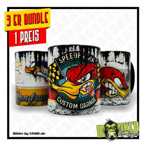 3er set vintage becher usa - 3er,