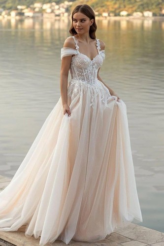 Langes tüll strand - tüll, brautkleid