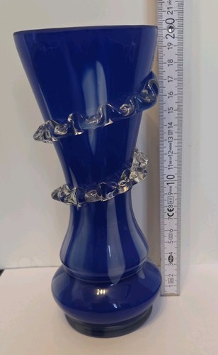 Vintage glasvase kobaltblau - vintage,