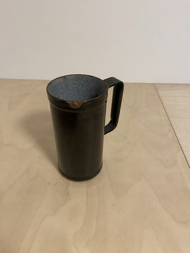 Emaille krug schwarz - schwarz, antik