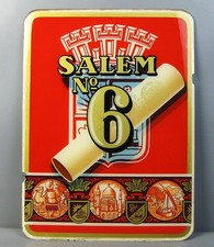 altes Werbeschild Glasschild Salem No.6 Zigaretten Tabak Werbung Reklame 36x27cm