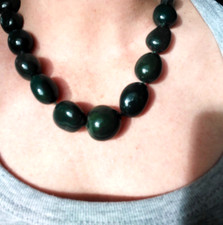 Sehr schöne Steinkette, Nuggets,  Heliotrop, Blutjaspis, ca. 53 cm Gesamtlänge