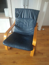 IKEA Poäng Schwingsessel Schwingstuhl Leder marine blau Sessel dunkelblau