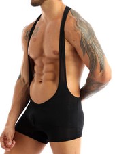 DE Herren Body Stringbody Einteiler Ringen Ringeranzug Männerbody Bodysuit