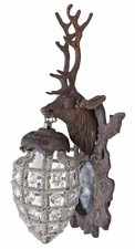 Hirschkopf Wandapplik Wandlampe Hirschgeweih Wandlüster Wandleuchte Hirsch Figur