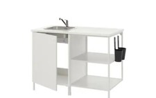 IKEA LILLTRÄSK Arbeitsplatte mit Ausschnitt für SpülBecken, weiß, 123x2.8 cm