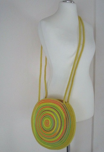 Schultertasche rund gelb - schultertasche,